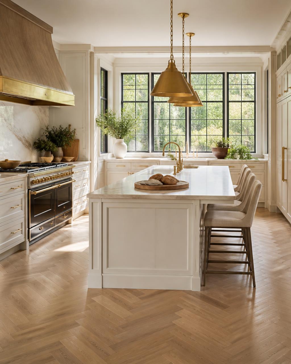 Herringbone oak — North Georgia kitchen
