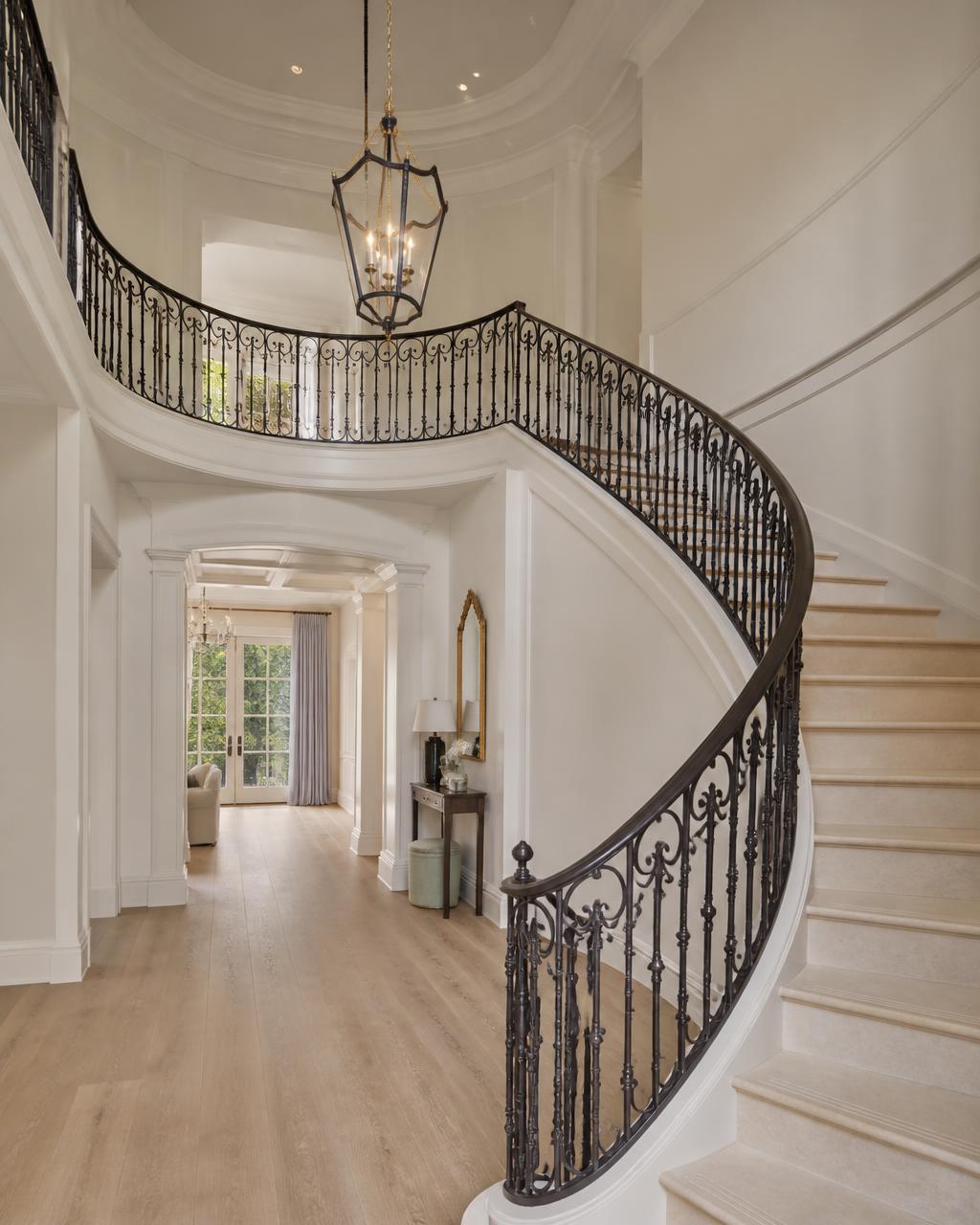 Curved entry stair — Buckhead estate
